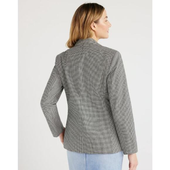 Free Assembly Women's Jacket Blazer Size S Black Checkered Button Up NWOT - Picture 3 of 11
